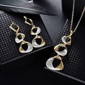 Jewelry Sets for Women Fashion Mixed Color Twisted Circles Necklace & Earrings